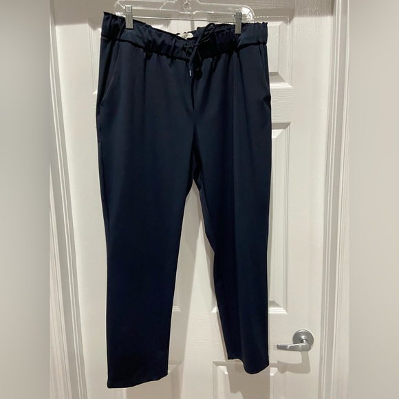 Pants - Woman’s Navy Stretch Drawstring Pants, Ankle Length. Worn once, size L